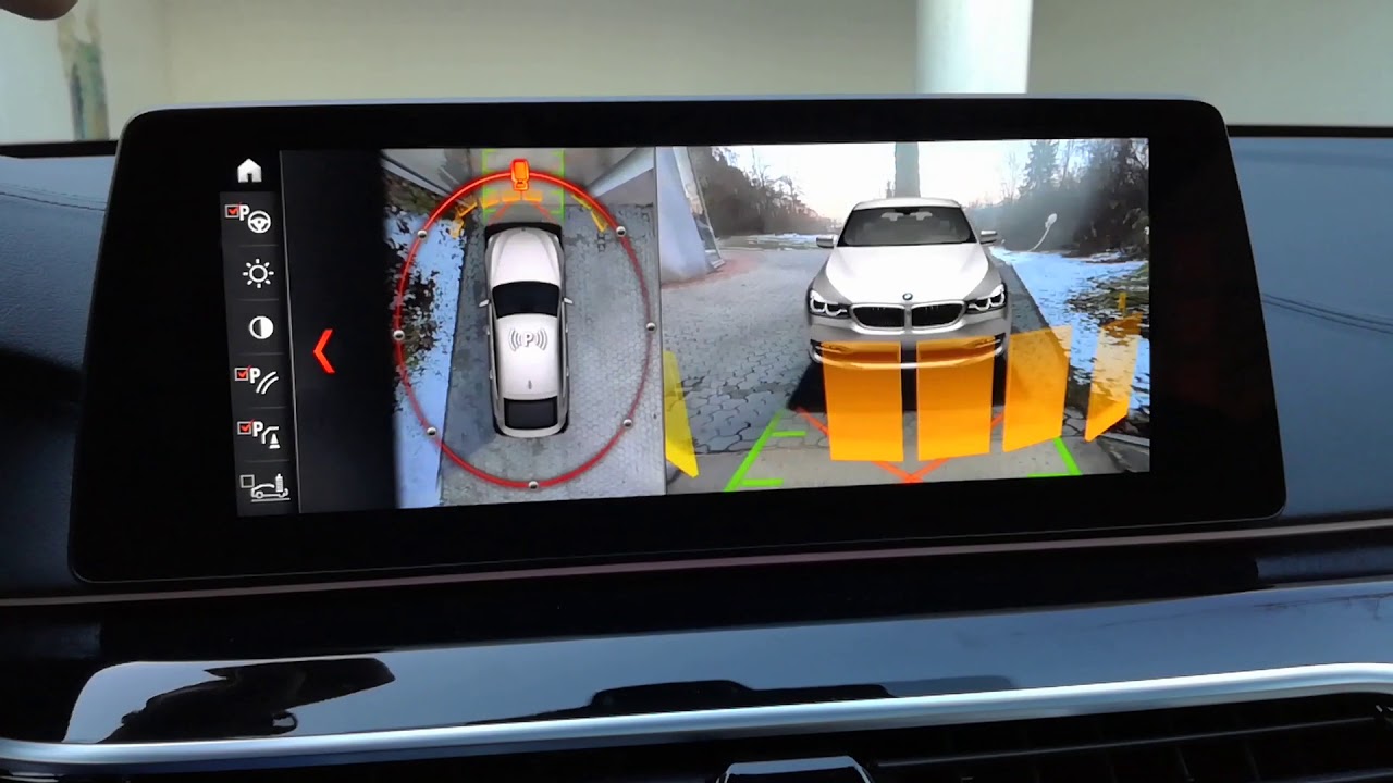 نمایش کاربرد دوربین 360 درجه بی ام و سری ۳ - E90 درمانیتور هوشمند خودرو